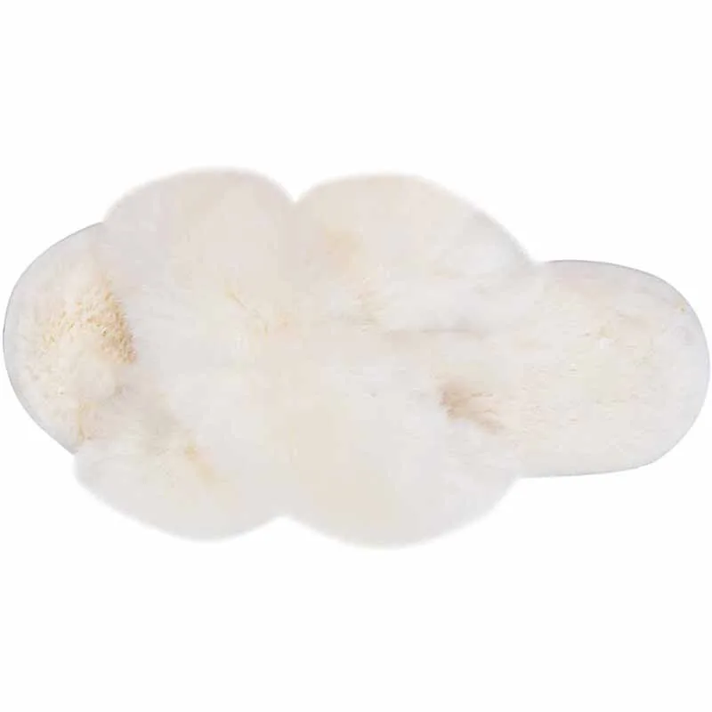 Cloud Cross-Strap Fuzzy Slippers in Oat, product shot