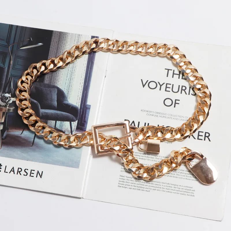 Western Chain Belt in Gold, flat lay