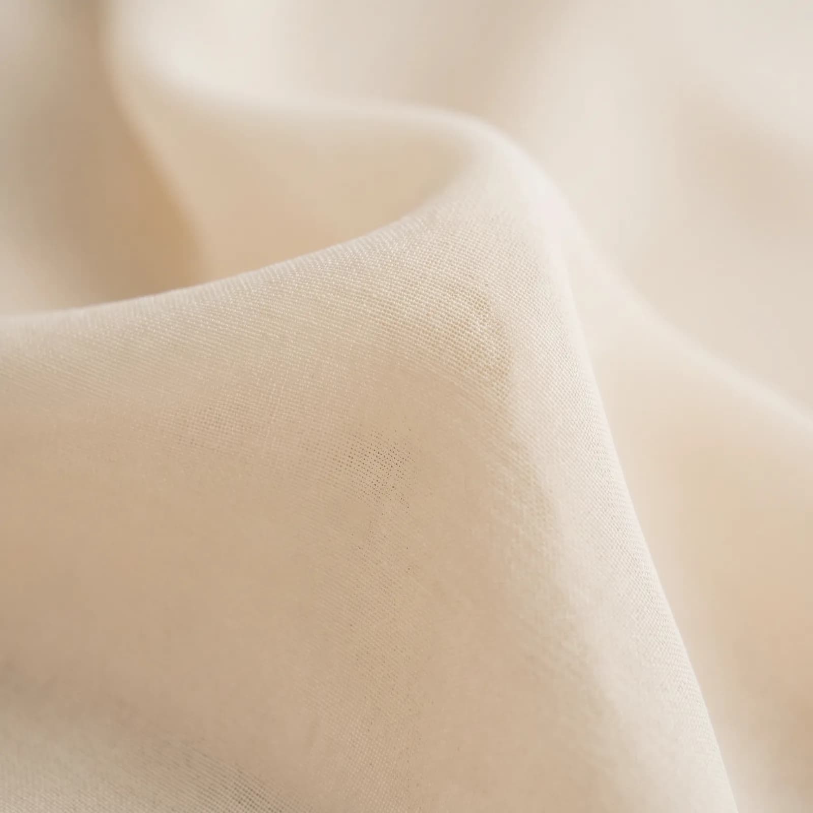 Close-up of the solid pearl chiffon weave and its matte, lightly sheer finish