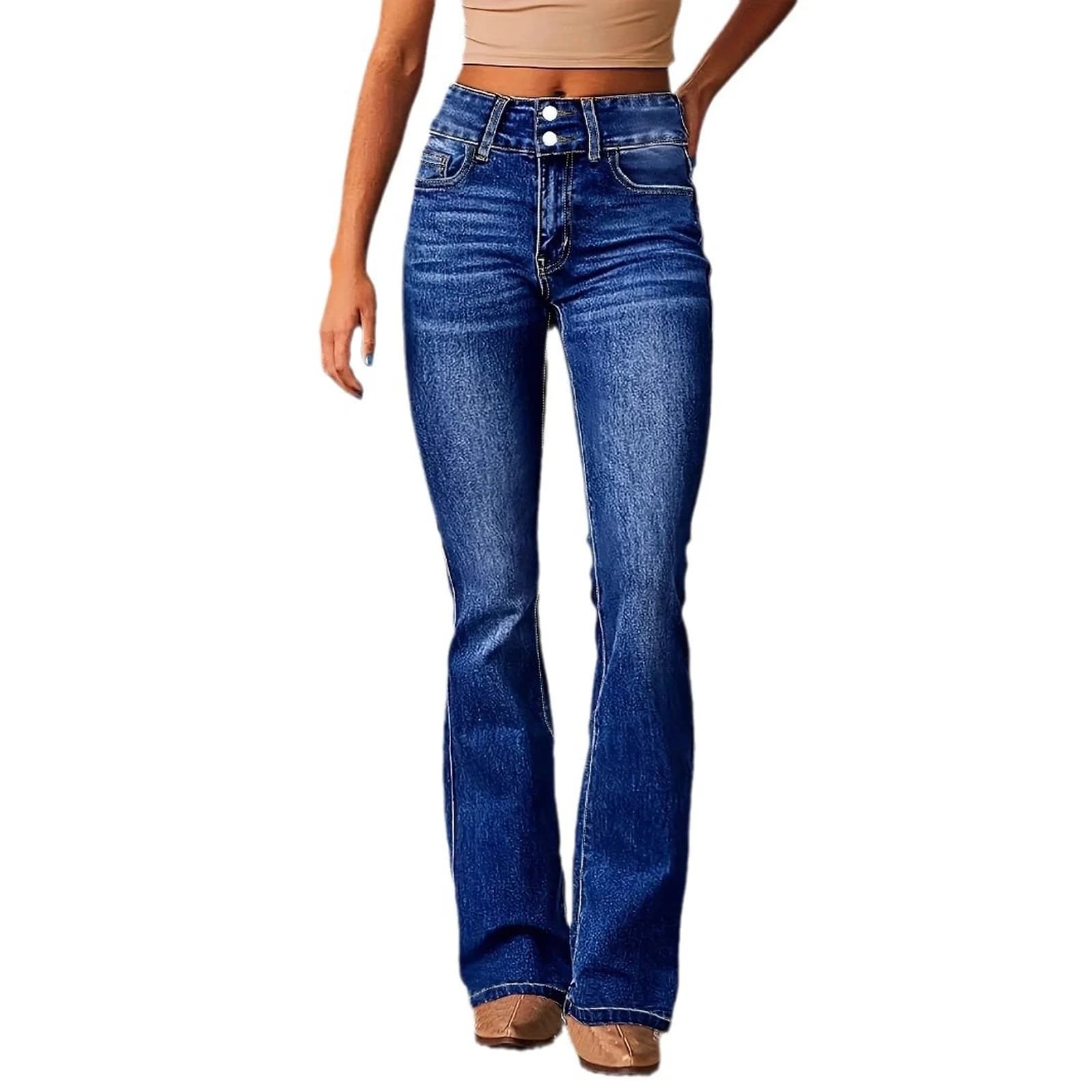 The Dark Wash bootcut front on against a white background